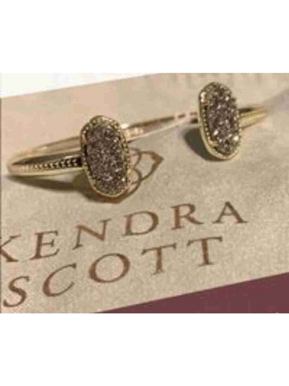 Kendra Scott Women Gold Pave Set Stones Halo Design Bracelet 8" - Picture 1 of 9
